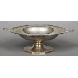 An Art Deco twin handled silver tazza, hallmarked Sheffield 1931,