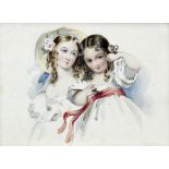 ENGLISH SCHOOL (19th century) Portrait Miniature of Two Young Girls,