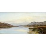 CHARLES LESLIE (circa 1835-1890) British Figures in a Highland Loch Scene Oil on canvas Signed and