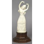 A late 19th/early 20th century Indian carved ivory figure Worked as a dancer,