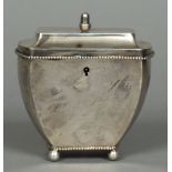 A 19th century silver tea caddy,