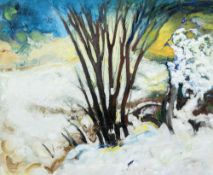 *AR GERARD DUREAUX (1940-2014) French Winter Landscape Oil on board 55 x 46 cm,