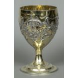 A George III silver gilt goblet, hallmarked London 1812,