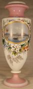 A Victorian Bohemian glass vase decorated with a volcanic scene,