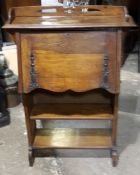 A Victorian oak hall bureau