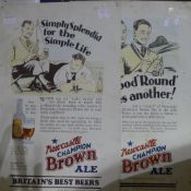 Two tin advertising signs for Newcastle Brown Ale