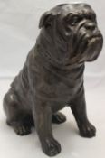 A bronze model of a bulldog