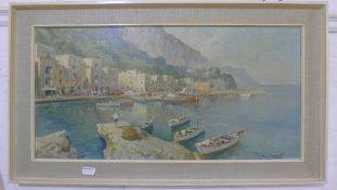 A mid 20th century oil on canvas, Mediterranean scene,