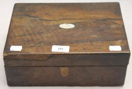 A rosewood box,