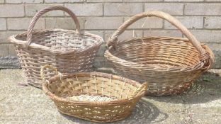 Three wicker baskets