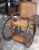 A vintage caned wheelchair