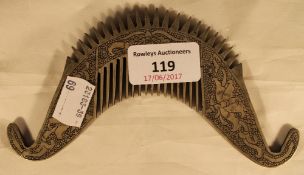 A Tibetan silver comb
