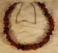 An amber necklace