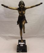 A Deco style bronze lady