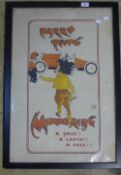 A vintage motoring poster for Harry Tate Motoring