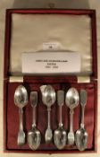 A set of six tea/coffee spoons by James and Josiah Williams of Exeter, 1854-1868,