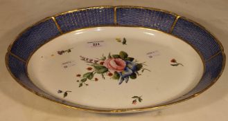 A 19th century florally painted dish