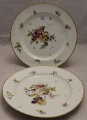 A pair of Meissen florally painted plates