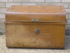 A Victorian painted tin trunk