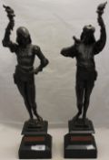 A pair of Victorian spelter figures