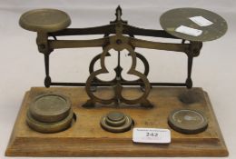 A set of postal scales and weights