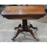 A 19th century mahogany card table