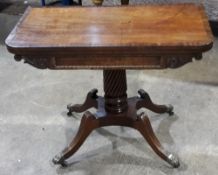 A 19th century mahogany card table