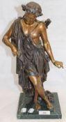 A 19th century classical painted spelter figure