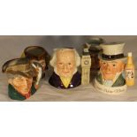 A collection of Doulton character jugs