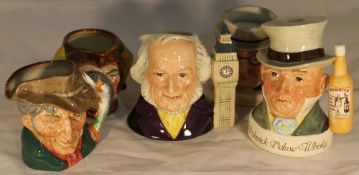 A collection of Doulton character jugs