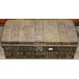 A Victorian dome topped tin trunk