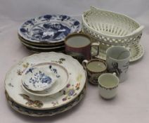 A quantity of miscellaneous decorative ceramics to include Worcester, Meissen, Chinese Export,