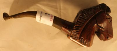 A Briar pipe formed as a horse's head