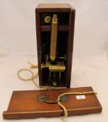 A Victorian cased microscope