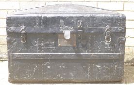 A Victorian metal bound trunk