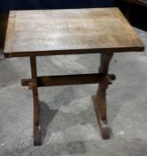 A two seater oak table