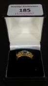 A 9 ct gold and sapphire ring