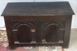 An 18th century oak coffer