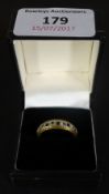 A 9 ct white and yellow gold sand sapphire full eternity ring