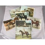 Seven equestrian printed silks, published by B & M Ltd,