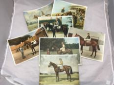 Seven equestrian printed silks, published by B & M Ltd,