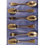 A set of six large Victorian tea/coffee spoons by Samuel Hayne & Dudley Carter, London 1843-1862,