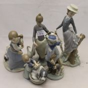 A quantity of Lladro figures