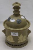 A Victorian stoneware tobacco jar inscribed Obodiah Whybrew 1896