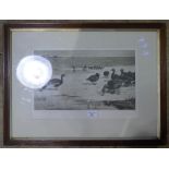 ARCHIBALD THORBURN (1860-1935) British, Geese, signed print,