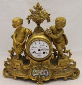 A 19th century gilt mantle clock