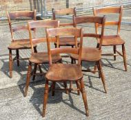 Six Victorian bar back chairs