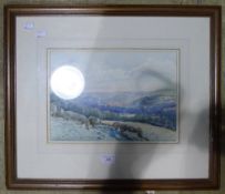 A watercolour of Cumbrian landscape