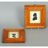A pair of 19th century maple framed portrait silhouettes