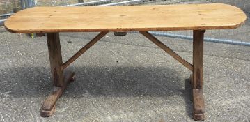 A 19th century pine and oak tavern table